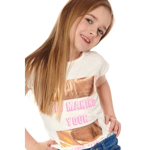 Girl's T-shirt with cream inscriptions