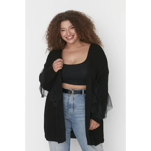 Trendyol Curve Plus Size Cardigan - Black - Regular fit