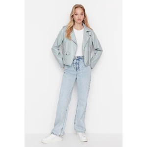 Trendyol Blue Front Button High Waist 90's Wide Leg Jeans