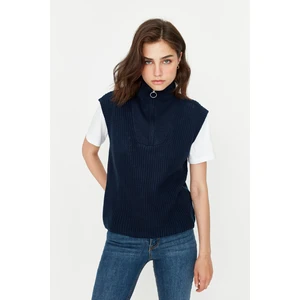 Trendyol Sweater Vest - Navy blue - Regular fit