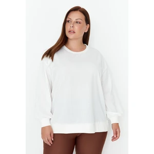 Trendyol Curve Plus Size Sweatshirt - Gray - Oversize