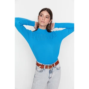 Trendyol Sweater - Blue - Slim fit