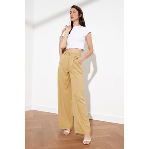 Trendyol Beige Plisowane Baggy Pants