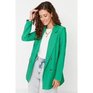 Trendyol Green Buttoned Oversize Double Breasted Blazer Jacket