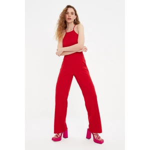 Trendyol Red Weightlifting Collar Jumpsuit