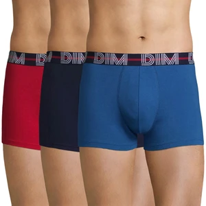 DIM POWERFUL BOXERS 3x - Pánske boxerky 3 ks - červená - tmavo modrá - svetlo modrá