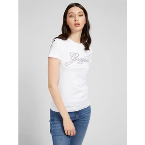 White Women's T-Shirt with Print Guess Selina - Women