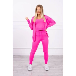 3-piece sweater set pink neon