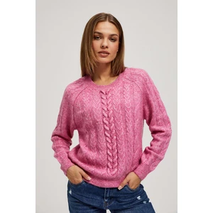 Sweater with decorative fabric