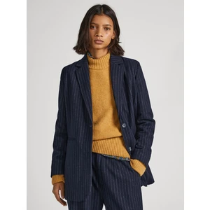 Women's Navy Blue Striped Blazer with Wool Pepe Jeans Rene - Women