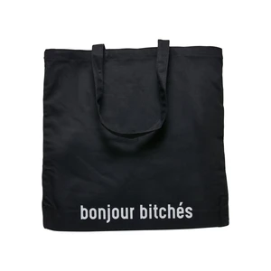 Bonjour Bitches Oversize Canvas Bag Black