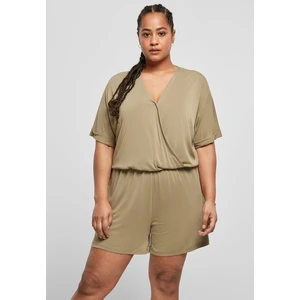 Women's short modal jumpsuit in khaki