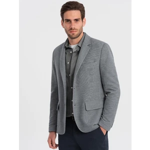 Ombre Men's jacket with elbow patches - light grey