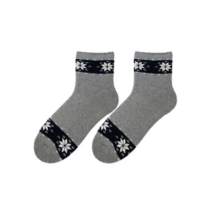 Bratex D-060 women's winter socks pattern 36-41 grey melange 015