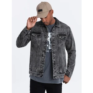 Ombre Men's denim jacket katana - dark grey