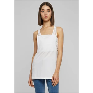 Women's Floral Laces Loose Tank White