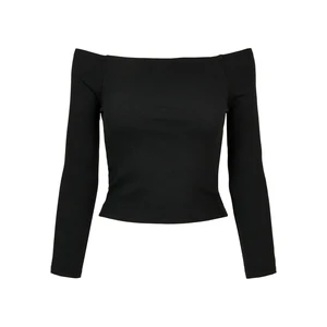 Women's shoulderless long sleeve black