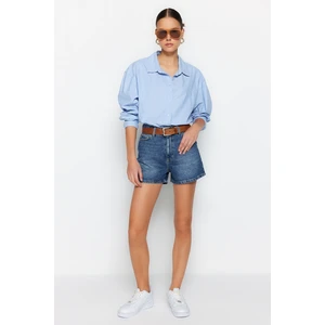 Trendyol Dark Blue Denim Shorts