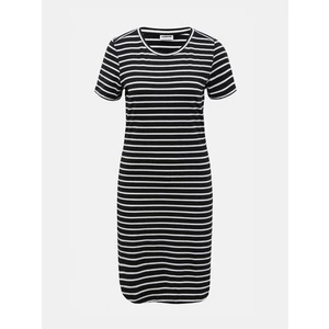 White-black striped basic dress Noisy May Simma - Women