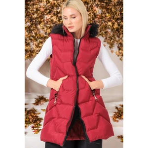 Z6761 DEWBERRY WOMEN'S VEST-PLAIN BURGUNDY