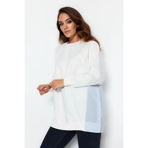 Trendyol Ecru Oversize Woven Piece Knitted Tunic