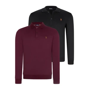 DOUBLE SET V4007 DEWBERRY MEN'S SWEATSHIRT-PURPLE-BLACK