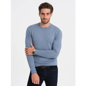 Ombre Classic men's sweater with round neckline - light blue