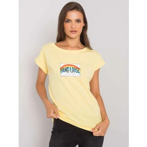 Women's light yellow cotton t-shirt