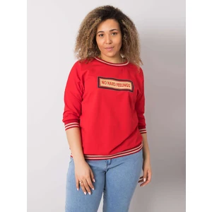 Red oversize cotton sweatshirt