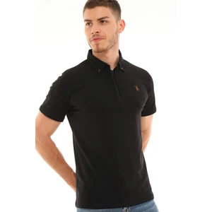 T8583 DEWBERRY MEN'S T-SHIRT-FLAT BLACK