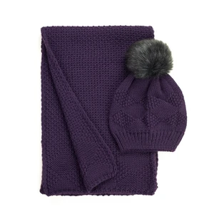 Art Of Polo Woman's Hat&Scarf cz21807 Purple