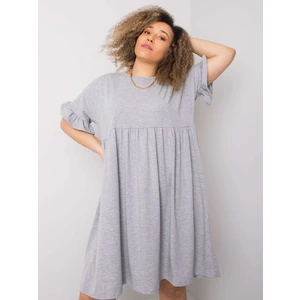 Gray plus size cotton dress