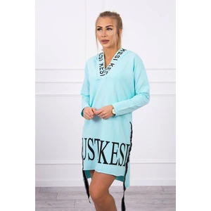 Dress with hood and print mint