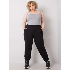 Black cotton plus size sweatpants