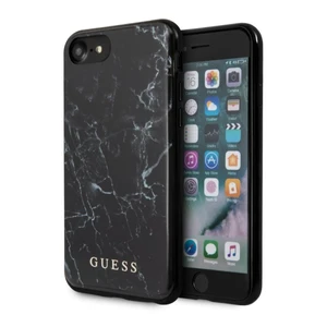 Zadný kryt Guess Marble pre iPhone SE/8/7, čierny