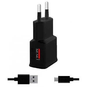 Nabíjačka WG 1xUSB, 2A, QC 3.0 + kábel Type C, čierna