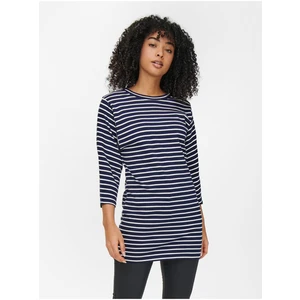 Dark Blue Striped Dress with Three-Quarter Sleeve JDY Maggie - Women