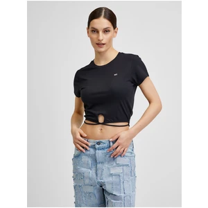 Černý dámský crop top Tommy Jeans - Dámské