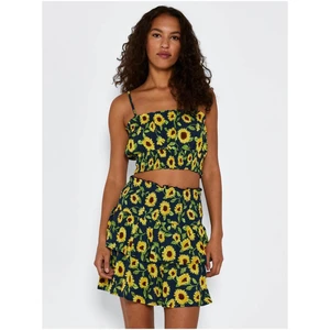 Yellow-blue floral short skirt Noisy May Sunflower - Women