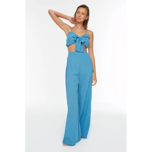 Trendyol Indigo Lacing Detailed Blouse-Pants Set