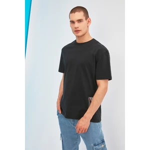 Trendyol Black Męski tył Drukowany Oversize T-Shirt
