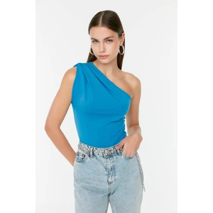 Trendyol Indigo Asymmetric Collar Knitted Body