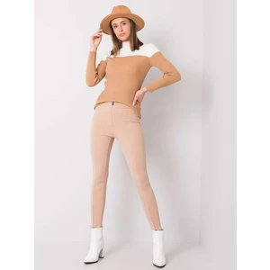 RUE PARIS Beige fitted pants