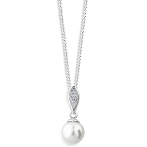 Cutie Jewellery Luxusný prívesok z bieleho zlata s pravou perlou a zirkónmi Z6304-3152-40-10-X-2