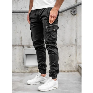 Pantaloni joggers cargo negri Bolf CT6702S0