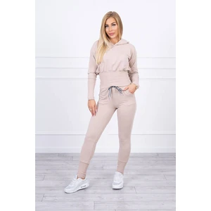 Set with wide cuffs light beige