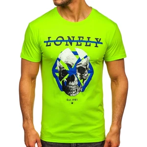 Tricou verde-neon cu imprimeu Bolf Y70011