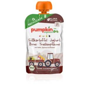 Pumpkin Organics BIO Zeleninové pyré z batátu s jogurtom, sušenými slivkami, ovos 100g (10. mesiac)
