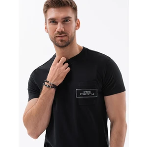 Ombre Men's cotton t-shirt with pocket print