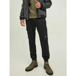 Black Mens Sweatpants with Jack & Jones Gordon Pockets - Men